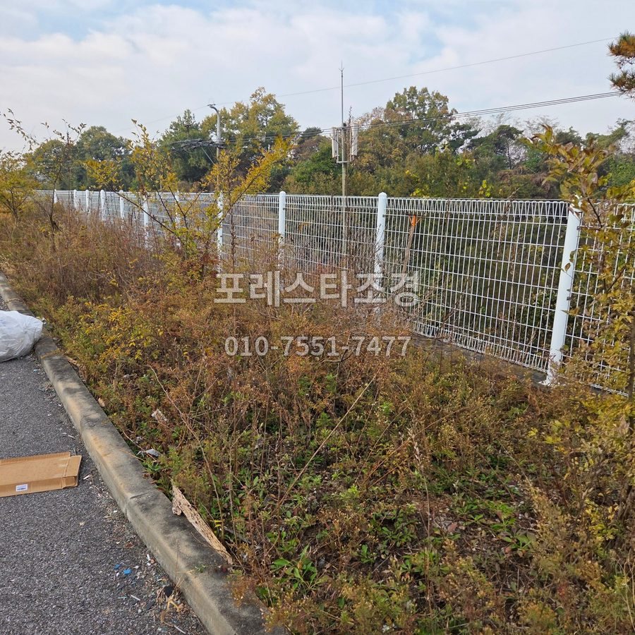 용인 작업 전 공장 울타리 잡초